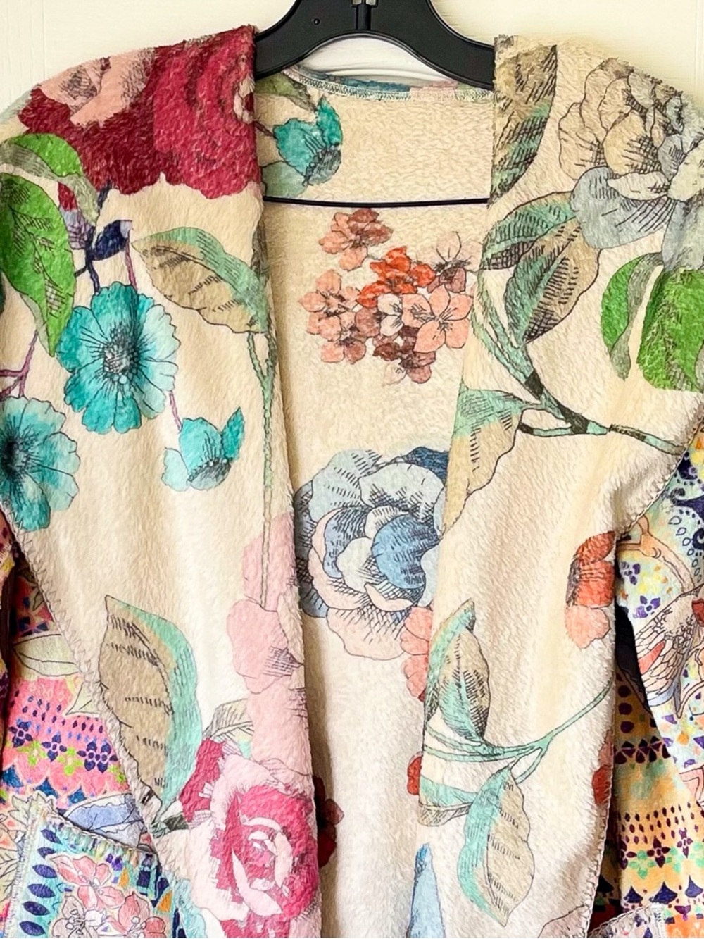 Johnny Was Reversible Sherpa Hooded Jacket Mosaic Multi Small EUC - Picture 4 of 10